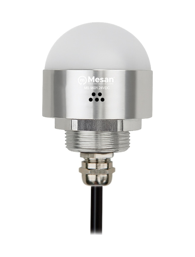 Mesan Ø50 M30 Somun Bağlantılı Led İndikatör Rgy Buzzer Gümüş Gövde 24vdc Ms 9601.24vdc