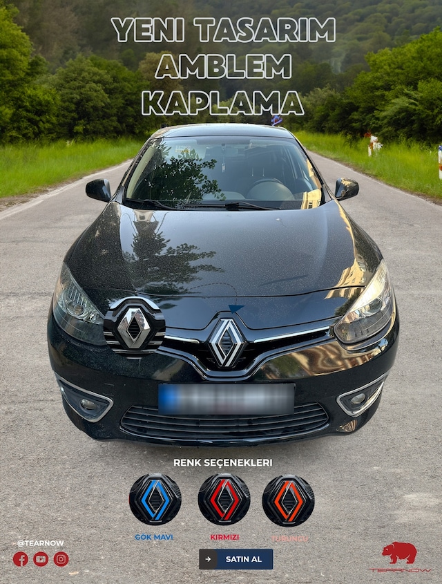 Renault Fluence 2012-2016 Yeni Tasarım Amblem Kaplama Sticker