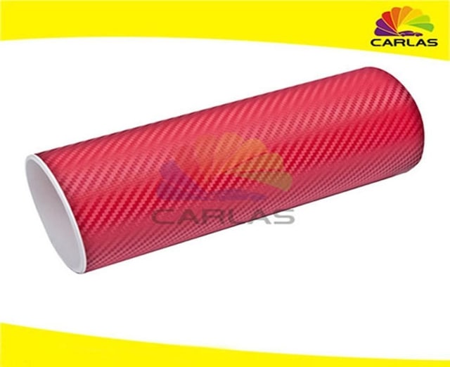 Oto Karbon Kaplama Folyo Hava Kanallı Kırmızı 152Cm X 2M