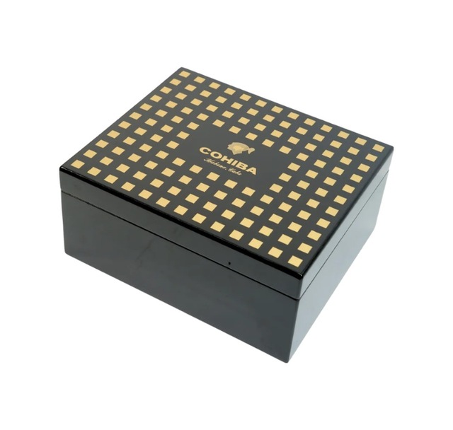 Cohiba Siyah Nokta Desenli Sedir Humidor Puro Kutusu - Tr9821