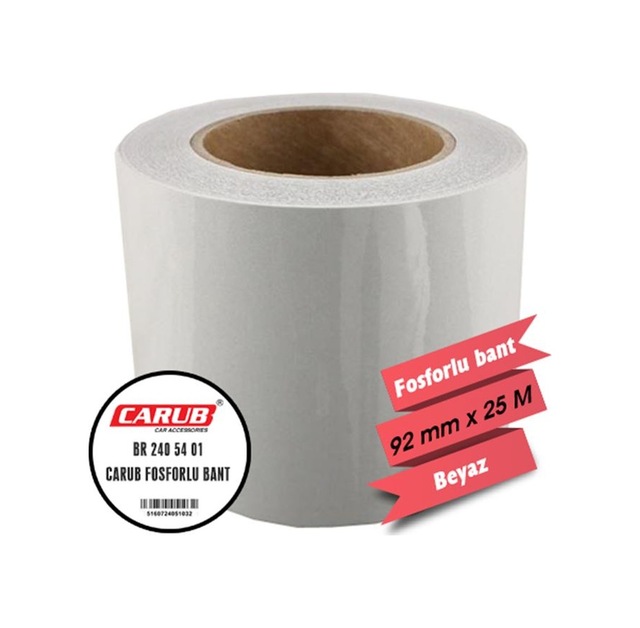 Carub Fosforlu Bant Beyaz 9,2 Cm X 25 Mt