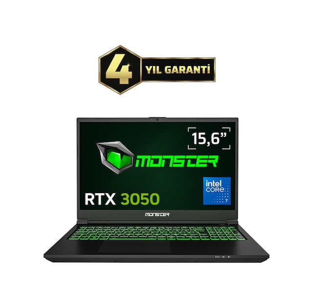 Monster Abra A5 V21.9.6 Core 7 240H 8 GB 500 GB SSD 4 GB RTX3050 15.6" Free Dos Dizüstü Bilgisayar