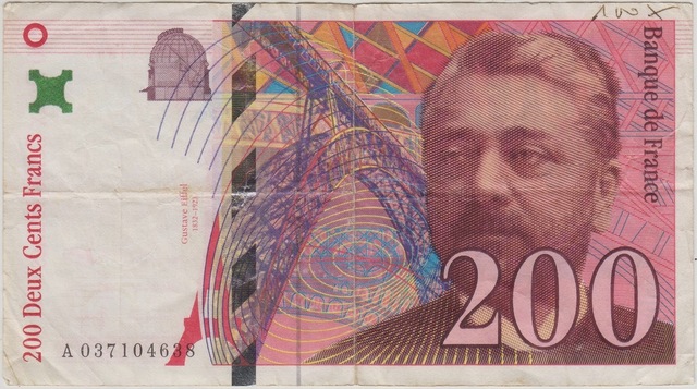 Fransa 200 Frank 1996 Eyfel Kulesi-paris Temalı. Çok Temiz.