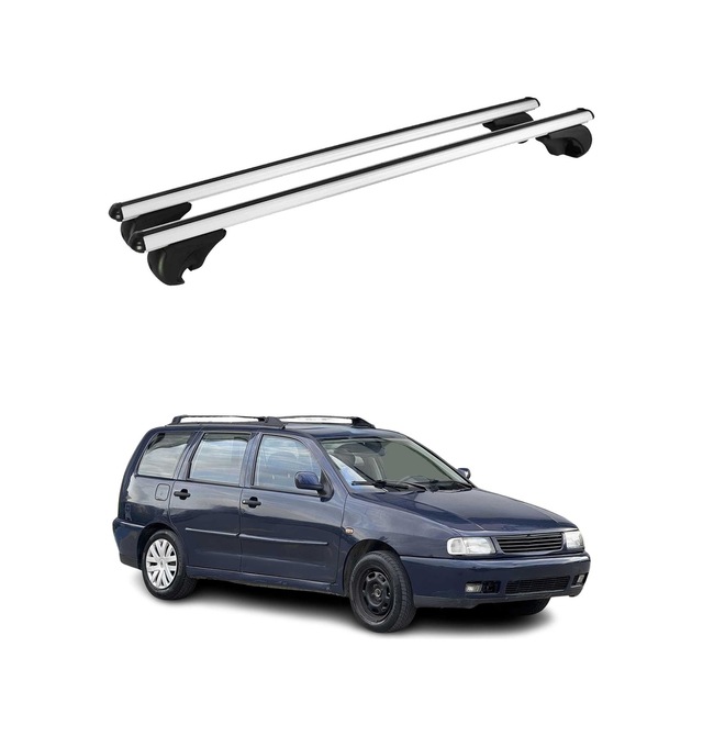 Vw Polo Iıı Station Wagon 1997-2001 Arası Uyumlu Port Bagaj Taşıyıcı Ara Atkı Alüminyum Gümüş 2 Parça