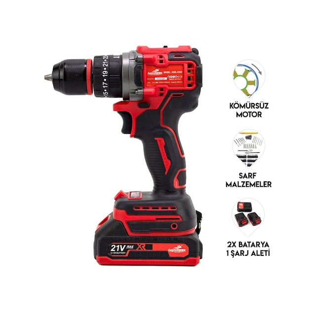 Dawreek 10 MM Red Kömürsüz Vidalama