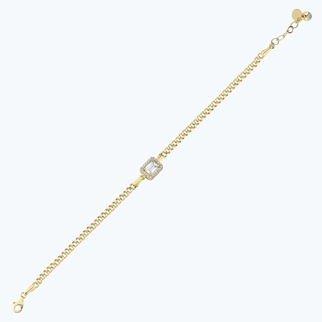 Altınbaş Altın Baget Taşlı Zincir Bileklik Blgk0539-25295 Renkli Altın