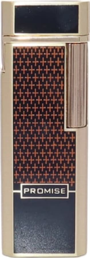 Promise Twiggy Siyah Gold İşlemeli Metal Soft Flame Çakmak