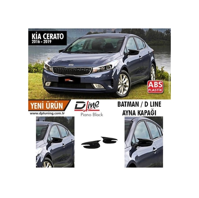 Kia Cerato 2016 - 2019 Yarasa Ayna Kapak Parlak Siyah Abs Plastik