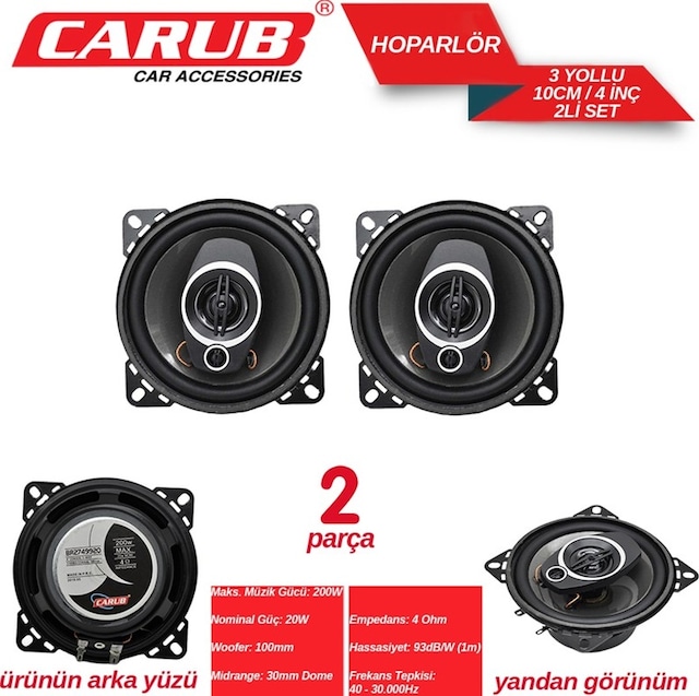 Carub Hoparlör 10cm 4 İnch Kapaksız