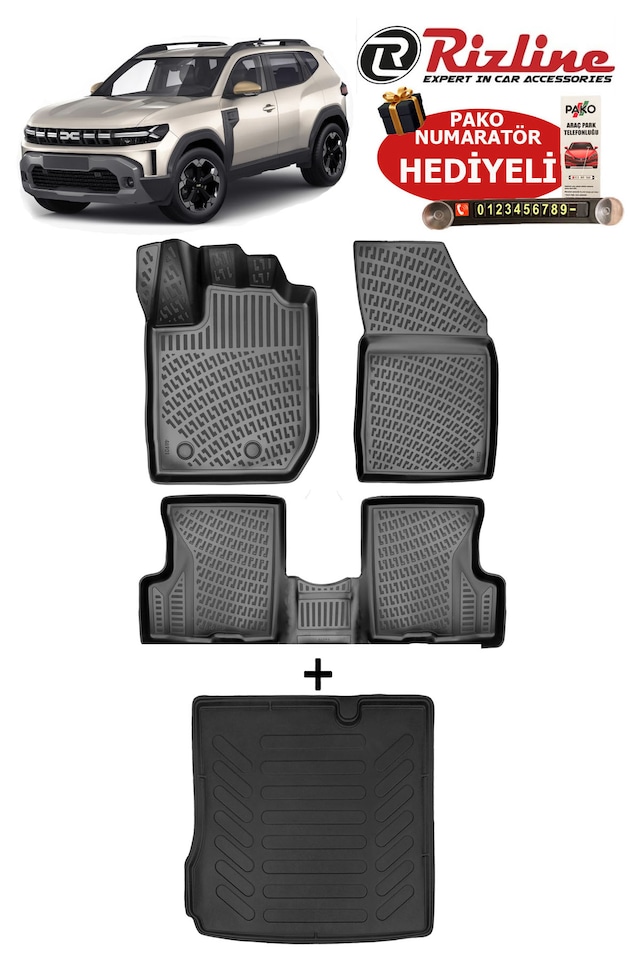 Dacia Duster 4x2 2023-2026 Havuzlu Paspas Ve Bagaj Havuzu Seti