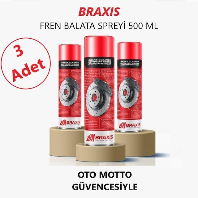 OTO MOTTO Braxıs Fren Balata Spreyi Braxis 500 ML 3 Adet