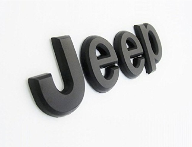 Jeep Bagaj / Kaput Yazı Logo Mat Siyah Metal Hood Trunk Lettering
