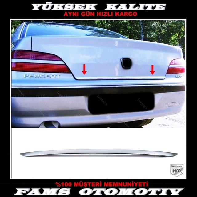 Peugeot 406 Krom Bagaj Alt Çıtası 1995-2004 P.Çelik Sedan
