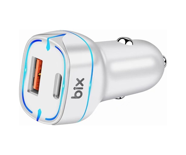 Bix BX-CCP36WT 36W QC 3.0 USB Type-C PD Araç İçi Hızlı Şarj Adaptörü Beyaz