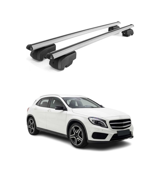Mercedes Gla X156 2014-2020 Arası Uyumlu Port Bagaj Taşıyıcı Ara Atkı Alüminyum Gümüş 2 Parça