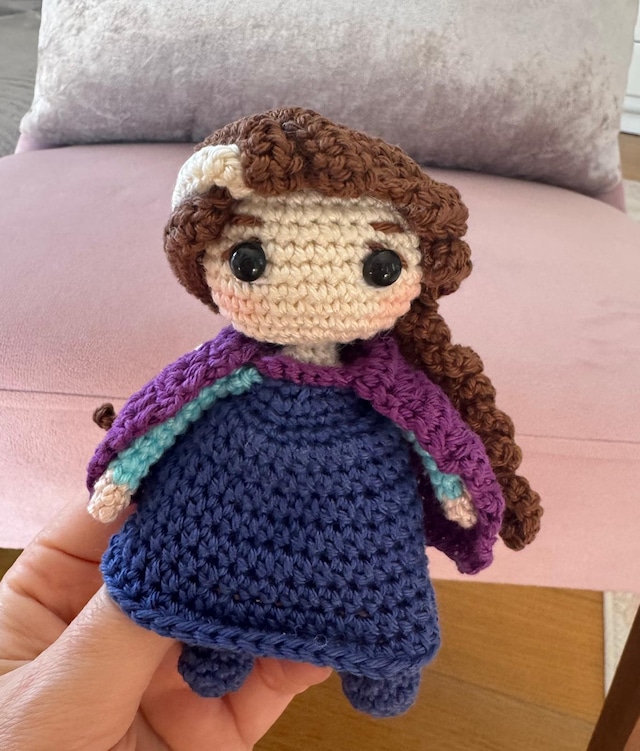 Mini Anna Amigurumi Oyuncak Bebek 11 Cm 002