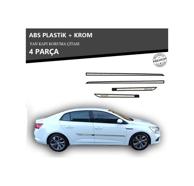 Renault Megane 4 Sedan-hb Yan Kapı Koruma Çıtası Plastik + Krom Unvrslppkçt00029