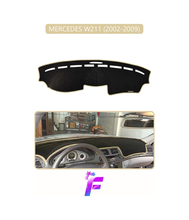 Mercedes W211 2002-2009 Uyumlu Torpido Örtüsü Yansıma Önleyici Kolay Montaj Tam Koruma H25 Torpido Halısı