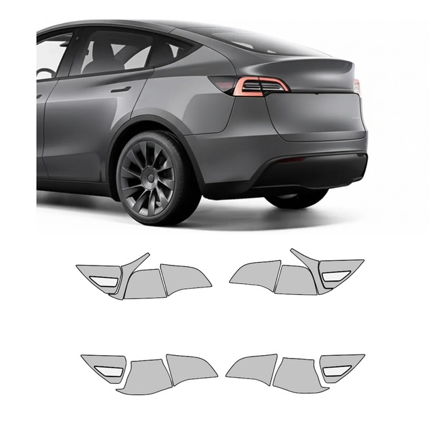 Tesla Model Y 2021 Juniper Arka Farlar, Hazır Kesim, 210 Mikron Ppf Tpu, Şeffaf Boya Koruma Filmi