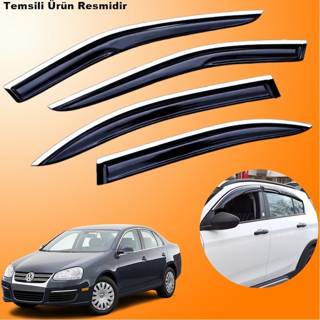 Vw Jetta Mügen Cam Rüzgarlığı Abs Krom Nikelajlı Cam Rüzgarlığı 2006-2011 Arası 4 Lü Set