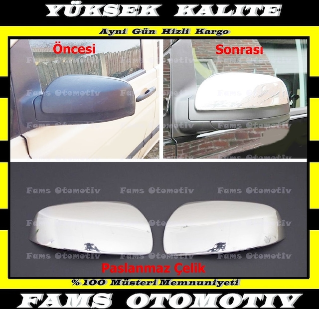 Mercedes Vito W639 Krom Ayna Kapağı 2 Prç. 2010-2014 P. Çelik