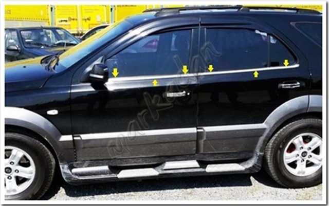 Markadan Kia Sorento Krom Cam Çıtası 2002-2009 4 Parça Paslanmaz