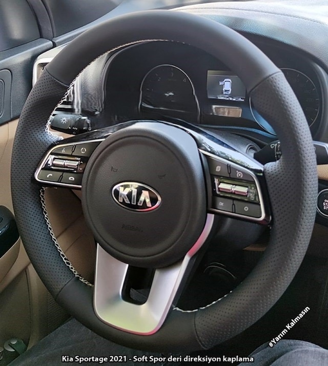 Kia Sportage 2021 Araca Özel Direksiyon Kılıfı Soft Nokta Napa