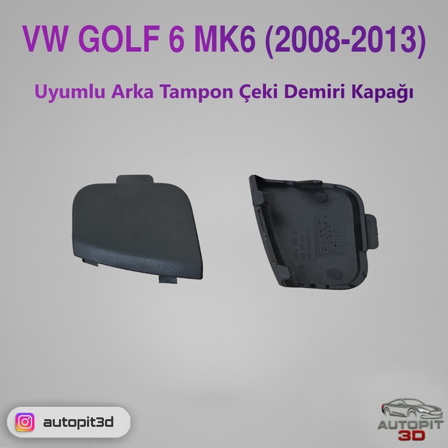 Vw Golf 6 Mk6 2008-2013 Uyumlu Arka Tampon Çeki Demiri Kapağı