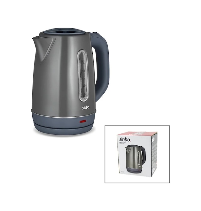 Ers- Gri Çelik Kettle Su Isıtıcısı Kablosuz Kullanım 1.8lt 360 Derece Dönebilme Otomatik Kapanma Sk-8031