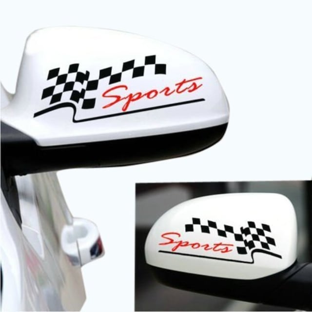 Yan Ayna Sport Spor Modifiye Sticker Yapıştırma 2 Adet