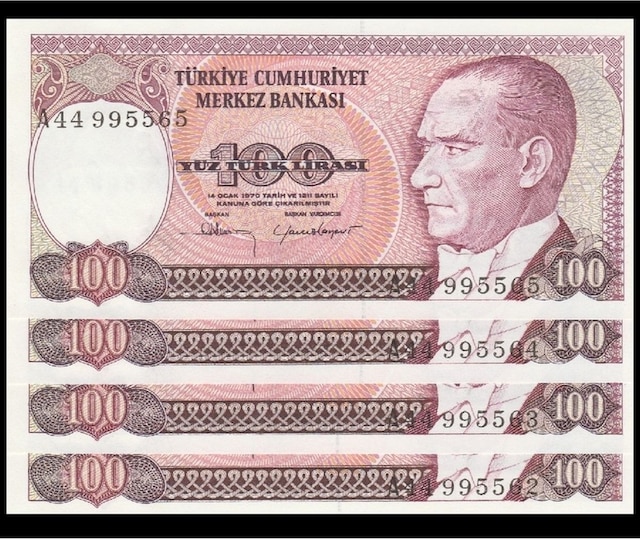 7 Ems A44 4 Adet Seri Talipli 100 Lira Çil