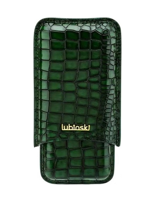 Lubinski Deri 3'lü Puro Kılıfı Yeşil Croco 60 Ring Lb-512