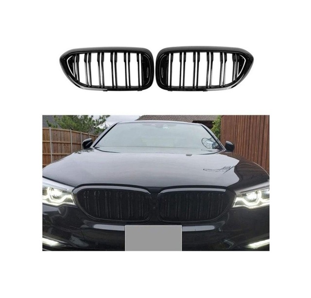 Bmw 5 Serisi G30 M5 Ön Panjur Böbrek Izgara Çift Tırnak Piano Black 2017-2020 Arası Uyumlu