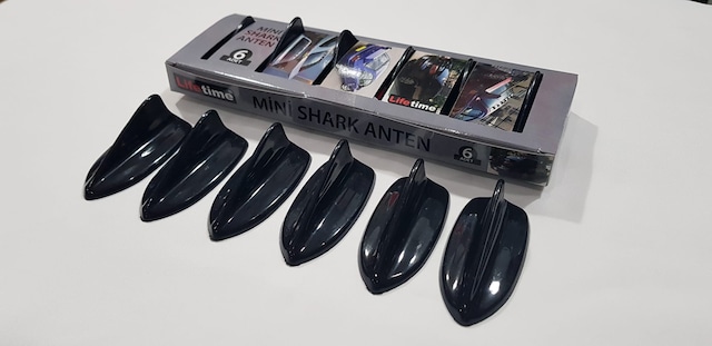 A5 Uyumlu Mini Shark Balina Anten Seti 6 Lı Balık Sırtı Süs Anten Parlak Siyah