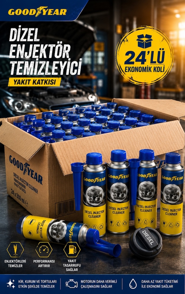 Goodyear Goodyear 24'lü Dizel Enjektör Temizleyici Yakıt Katkısı 300 Ml