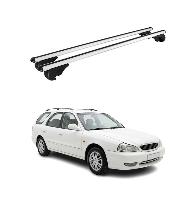 Kia Clarus Station Wagon 1998-2001 Arası Uyumlu Port Bagaj Taşıyıcı Ara Atkı Alüminyum Gümüş 2 Parça