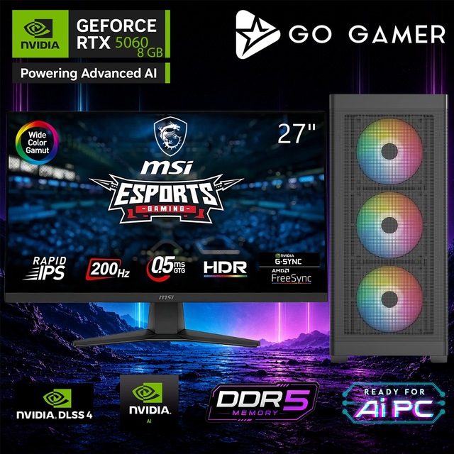 Go Gamer AE573D Ryzen 7 9700X RTX 5060 16GB RAM 1TB SSD