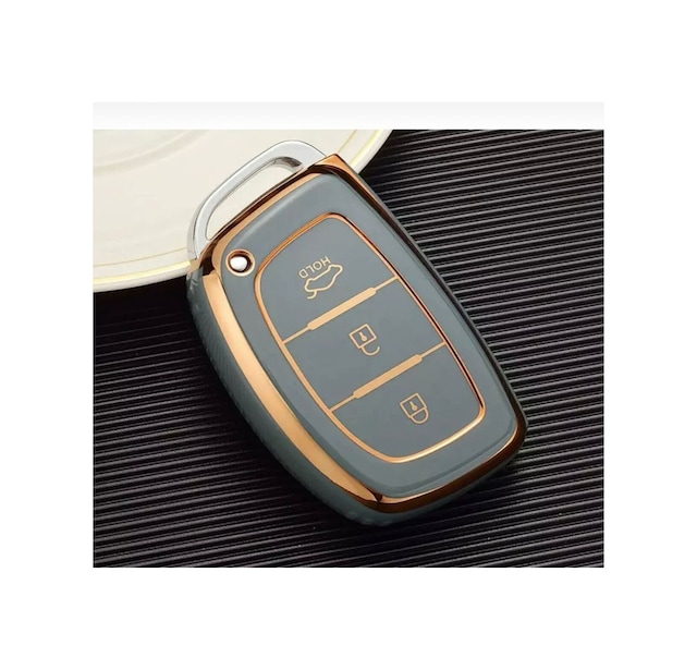 Gma Keys Lüx Hyundai Tucson Elentra Bayon Anahtarsız Çalıştırma Nano Anahtar Kılıfı Gri Gold Renk