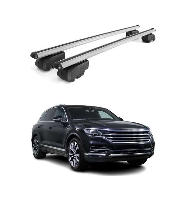 Vw Touareg Iıı Facelift Öncesi 2018-2024 Arası Uyumlu Port Bagaj Taşıyıcı Ara Atkı Alüminyum Gümüş 2 Parça