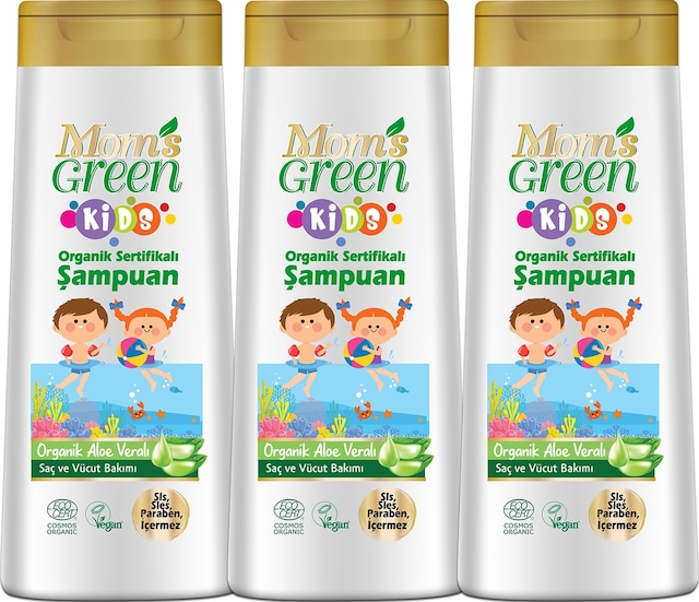 Mom's Green Kids Organik Aloe Veralı Şampuan 3 x 400 ML