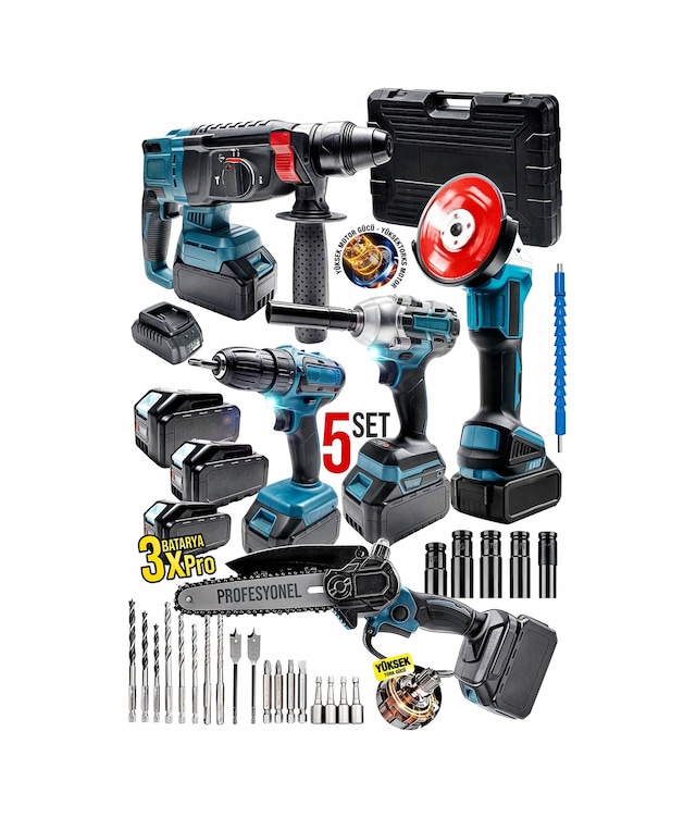 Moonshop Set005 Şarjlı Darbeli 5'li Set