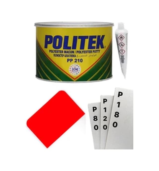 Politek Polyester Çelik Macun 1000 Gram Set+plastik Aparat