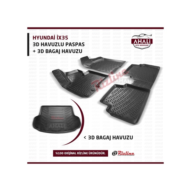 Rizline Hyundai İx35 2010-2015 3D Havuzlu Paspas ve Bagaj Havuzu
