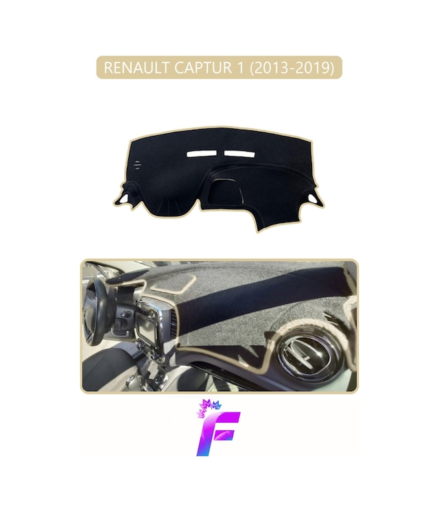 Renault Captur 1 2013-2019 Uyumlu Torpido Örtüsü Yansıma Önleyici Koruma Hızlı Montaj J43 Torpido Halısı