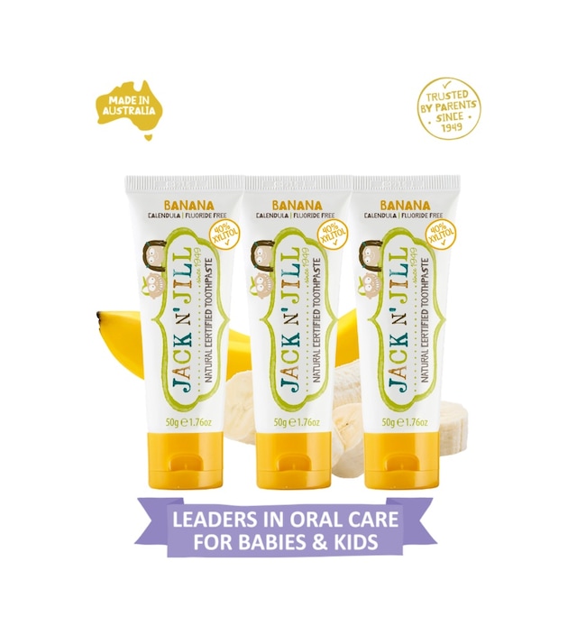 Jack N Jill Doğal Sertifikalı Diş Macunu - Muz Aromalı 3 Adet 3x50g