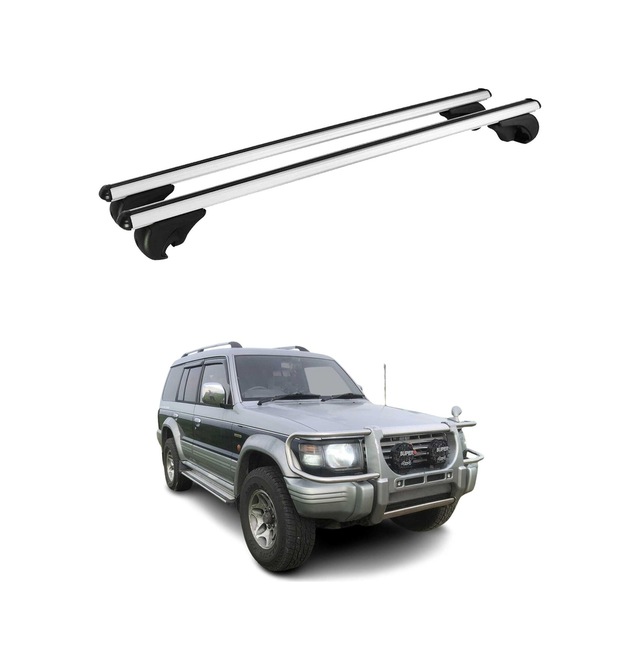 Mitsubishi Pajero Iı 1991-1999 Arası Uyumlu Port Bagaj Taşıyıcı Ara Atkı Alüminyum Gümüş 2 Parça
