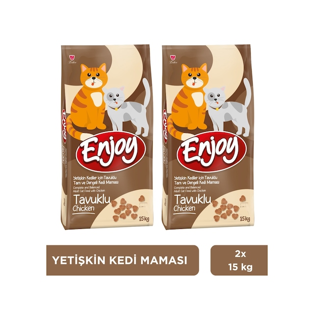 Enjoy Tavuklu Yetişkin Kedi Maması 2 x 15 KG