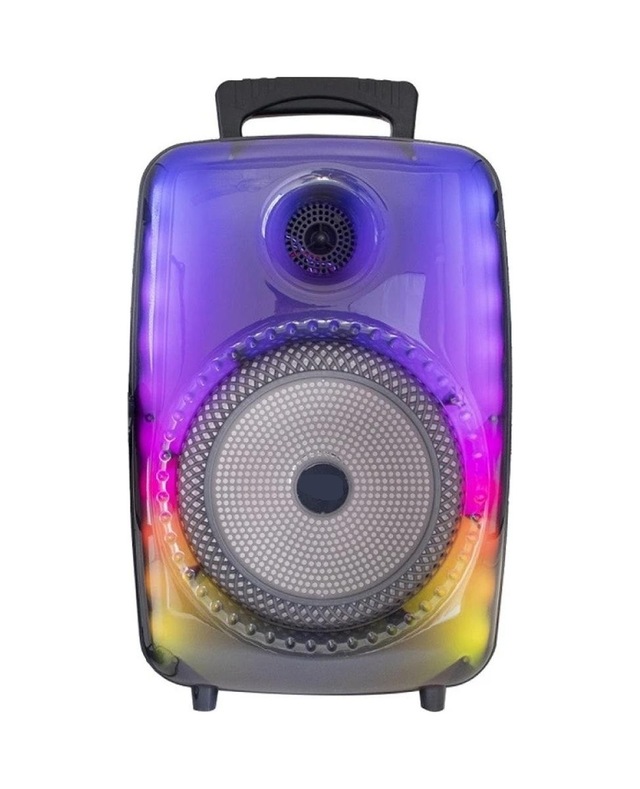 1802 Kablolu Mikrofonlu Rgb Ledli Taşınabilir Bluetooth Hoparlör Parti Speaker