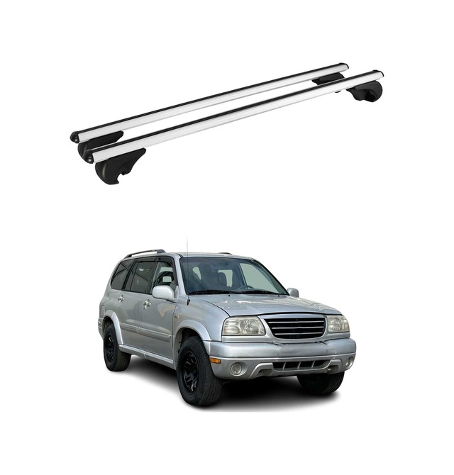 Suzuki Grand Vitara 1998-2005 Arası Uyumlu Port Bagaj Taşıyıcı Ara Atkı Alüminyum Gümüş 2 Parça