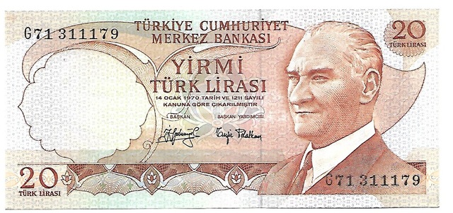 20 Lira 6.emisyon 3.tertip G71 311179 Wb0155